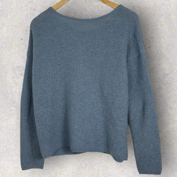 Sezane Gaspard Reversible Sweater Size Small Vintage Blue Cardigan Knit Mohair S - Picture 12 of 12